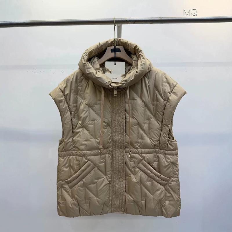 Winter new down vest women's short hooded vest fashionable versatile foreign style vest waist warm
