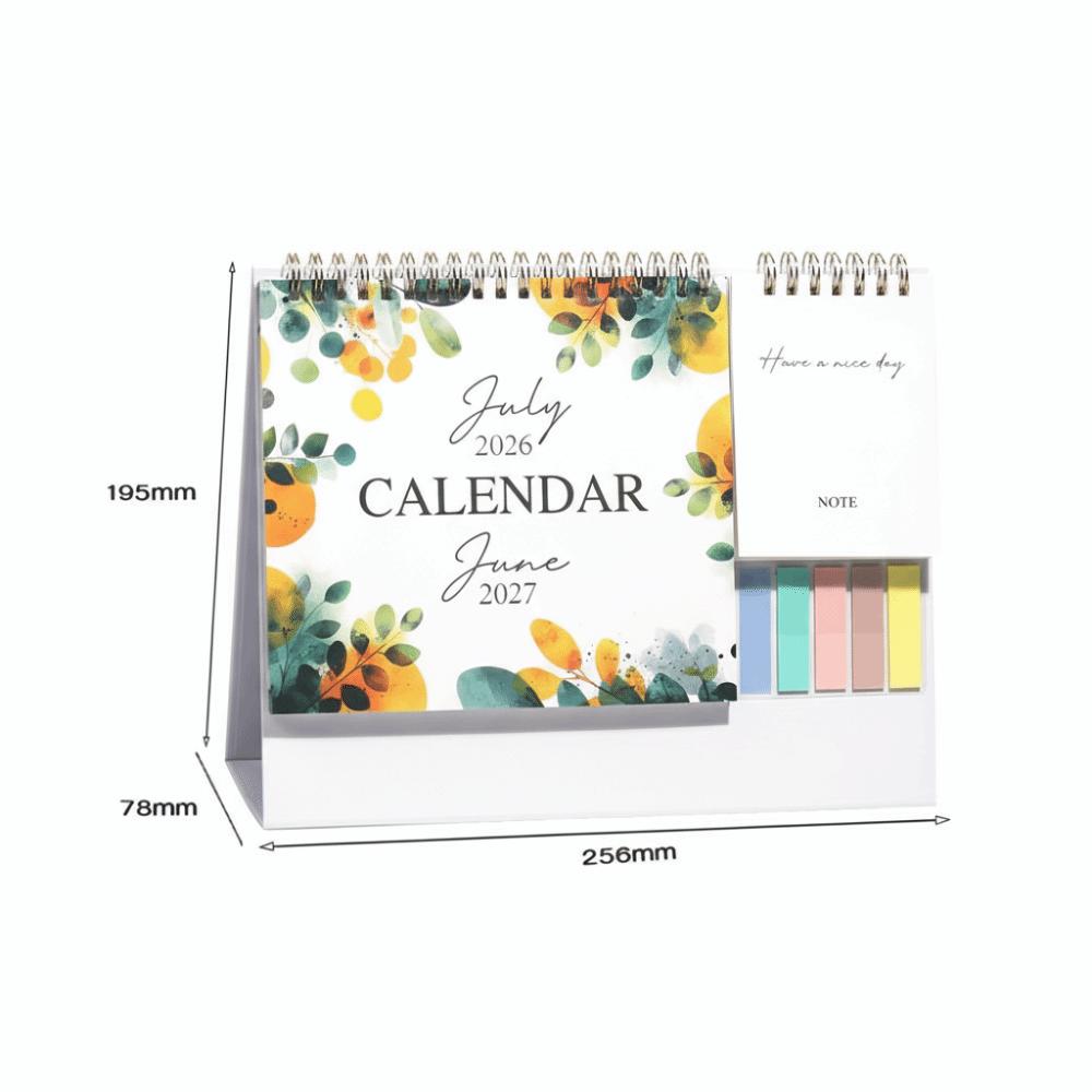 Thick Paper Desktop Calendar Portable Standing Flip Calendar English Calendar  Time Management