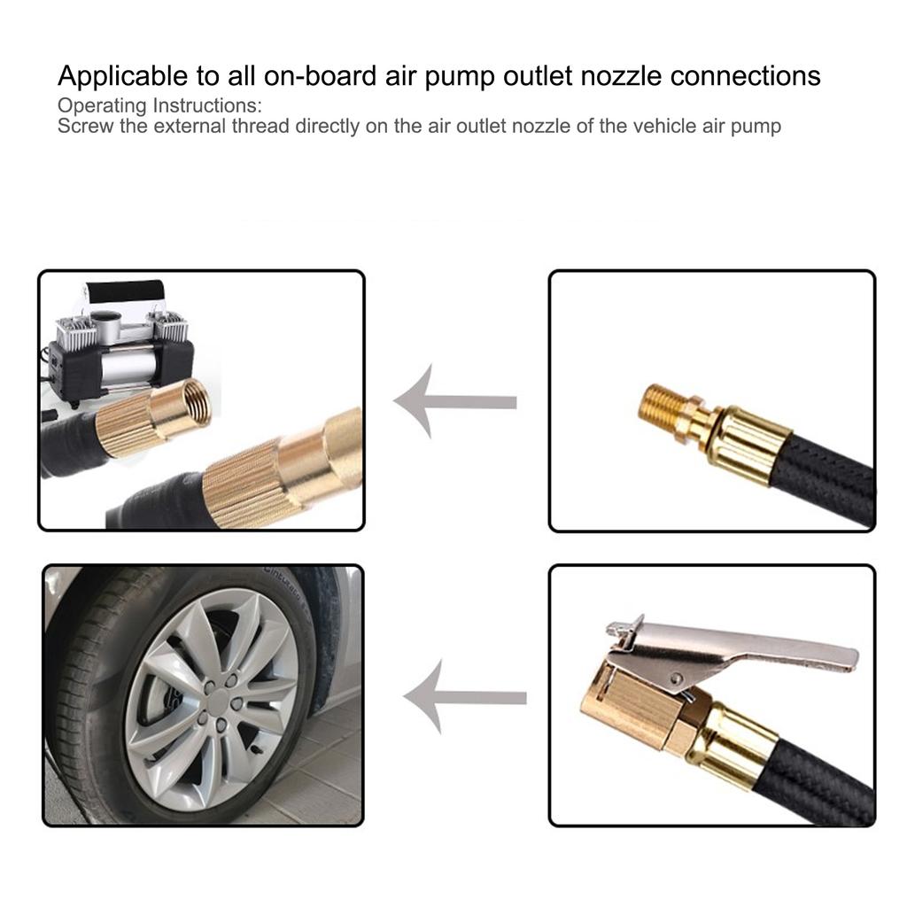 Car Tire Inflator Extension Hose High Pressure Resistant Inflation Pipe With Chuck Adapter Car Supplies