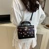 Cherry Print Small Square Bag Pu Shoulder Bag Women'S  Trendy Crossbody Bag Girly Sweet Handbag High-End Commuter Bag