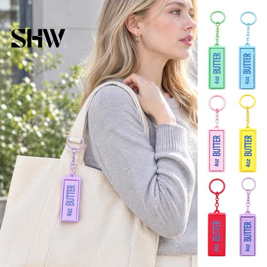 Creative Pendant for Keys Butter Bar Fidget Keychain, Clicker Toy Stress Relief, Cute Lightweight Bag Macaron Color Charm, Portable Novelty