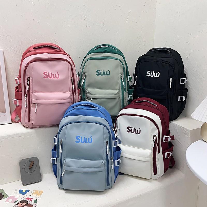 New middle school girls double shoulder schoolbag ins Fengsen Korean version large capacity high value fashion backpack
