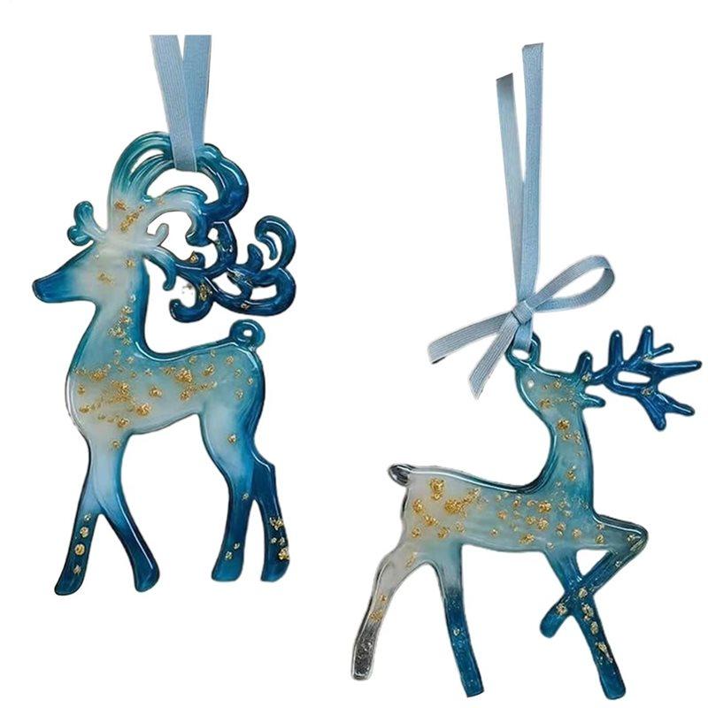 ABFS Christmas Tree Ornament 2D Holiday Ornament Christmas Elegant Pendant For Windowsill