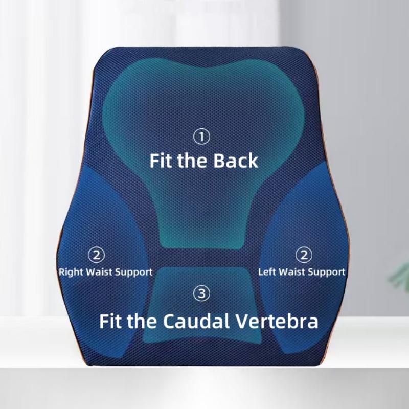 44*37*12cm Chair Backrest Memory Foam Back Pillow Ergonomic Waist Support Lumbar Protection Pillows Removable Cover