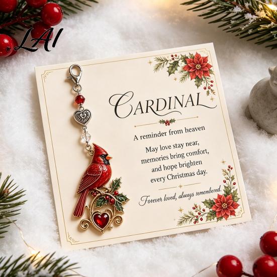 Christmas Themed Bag Tag Keychain with Blessing Greeting Card Vintage Metal Tree Pendant Charm Pendant Holiday Accessory Meaningful Gift