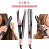 Hair Curler Straightener 2 In 1 Spiral Wave Curling Iron  Hair Straighteners