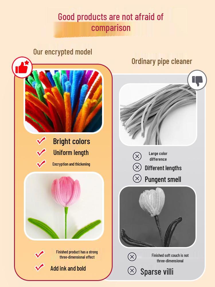 Pipe Cleaner Bouquet Kit: DIY Children's Weaving Material for Handmade Chenille Christmas Tree