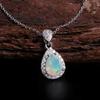 Real S925 silver with natural ethiopia opal gemstones fine jewelry pear shape classic design for women daily wear nice gift
