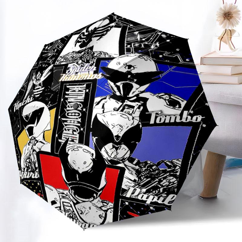 Power Rangers Umbrella Windproof Automatic Folding Umbrella Cartoon Superhero Rain Umbrella for Kids Boys Gift