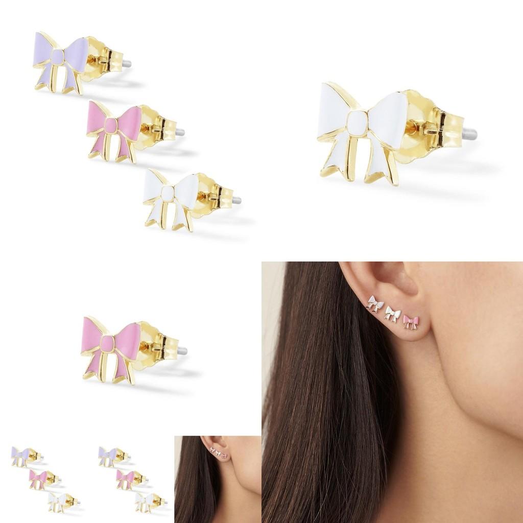 Elegantes Legierungs-Mini-Steckohrringe-Set Schlichte Eleganz Für Frauen Mit Schleifen-Design