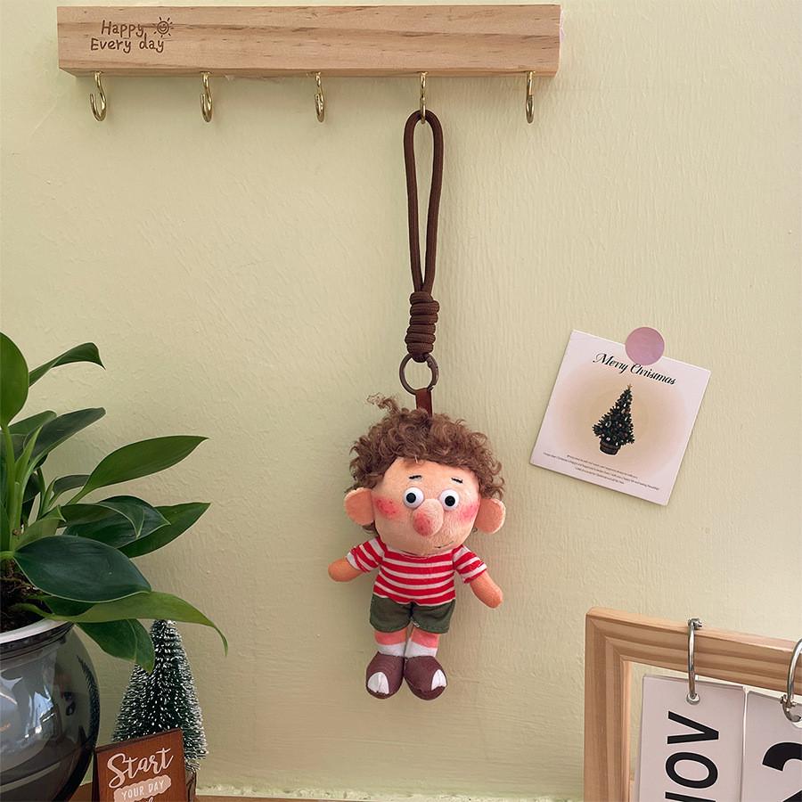 Plush Bear Keychain With Frumpy Boy Design For Birthday Gift And Bag Decor