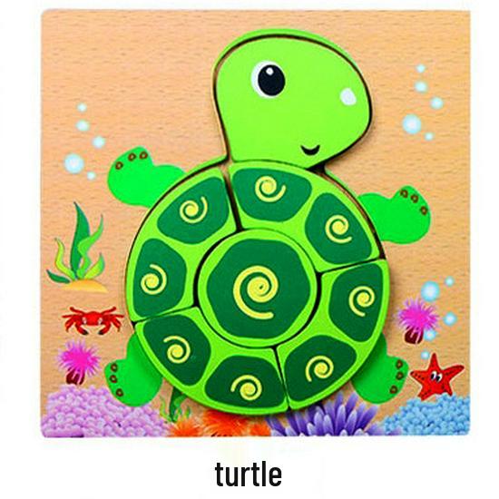 Verdicktes 3D-Holztier- und Transportpuzzle - Pädagogische Bausteine für Kleinkinder