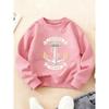 Kids Crewneck Sweatshirt, Nautical Marine Anchor Theme Print Long Sleeve Top for Autumn Winter