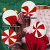 3D Red and White Christmas Candy Plush Pillow: Decorative Back and Seat Cushion