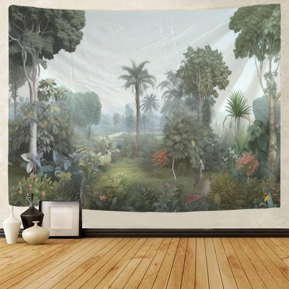 Tropical Rainforest Tapestry European Style Jungle Wall Hanging Living Room Tapestry Home Wall Decoration Bed Sheets Picnic Mats