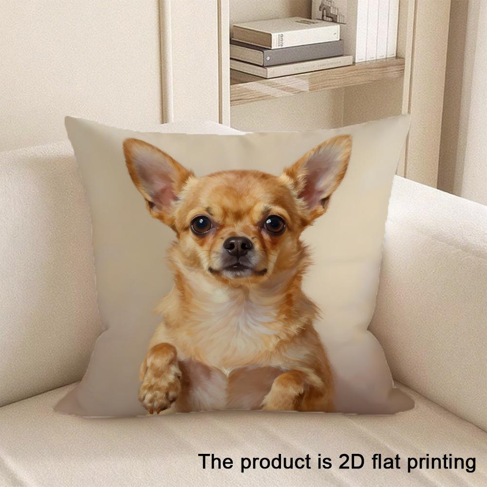 1pc Adorable Pet Themed 2D Flat Printed Pillowcases Sofa cushion cover home bedroom room decoration