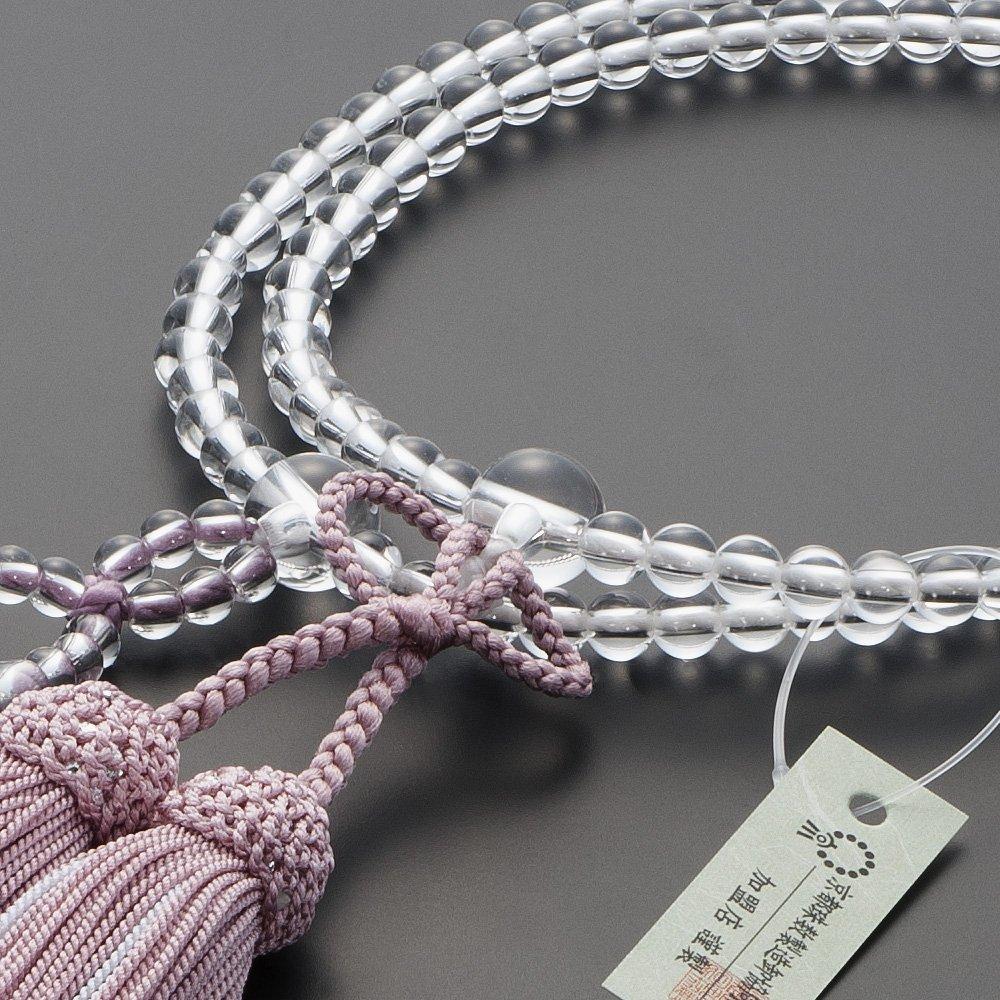 Buddhist altar store Takita Shoten Prayer beads Jodo Shinshu authentic prayer beads Genuine crystal 8 inch Pure silk tassel with head cherry Kyoto