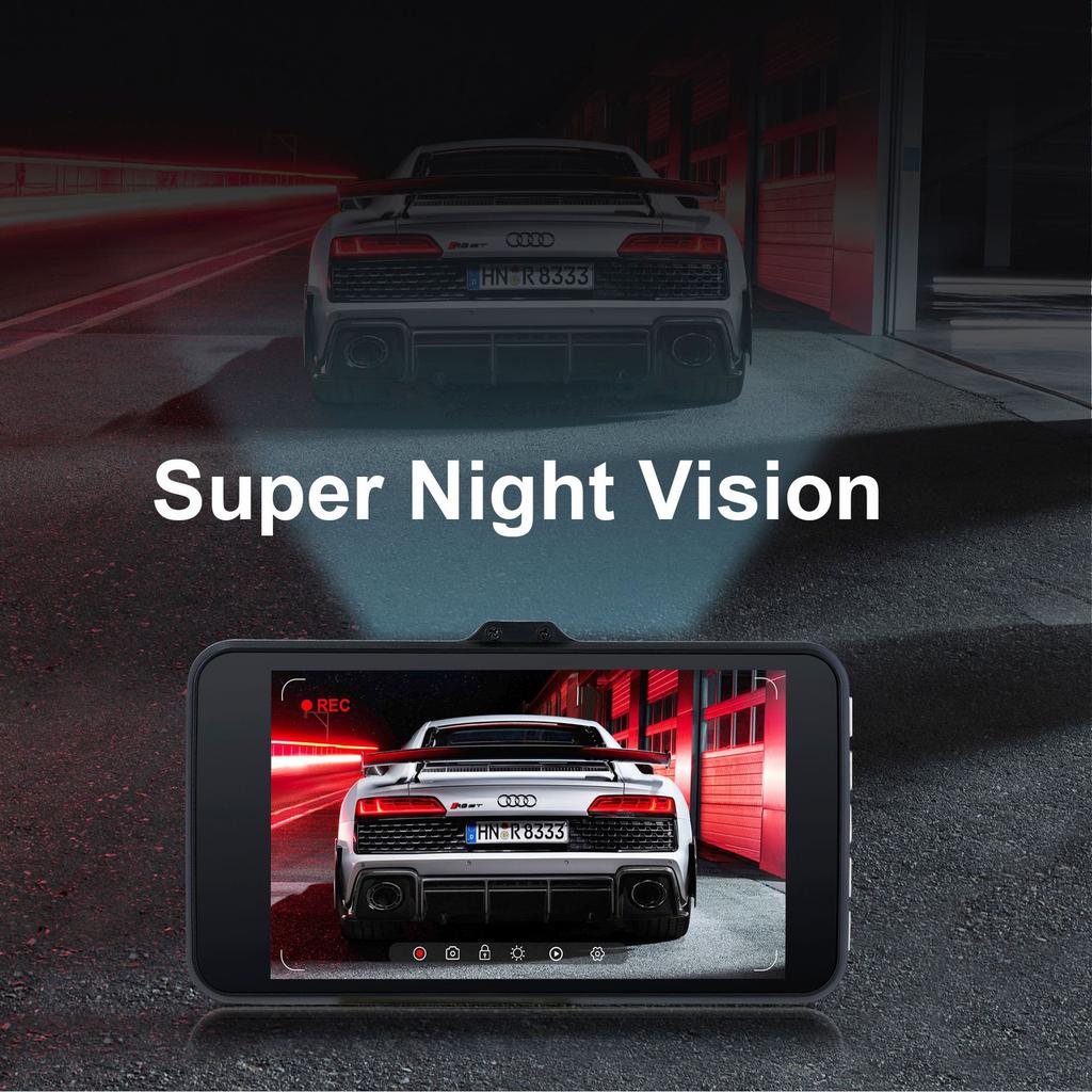 2K 4,0-Zoll Hochauflösender Fahrrekorder WIFI Drahtlose Handy-Verbindung Auto Dual-Objektiv Dual-Aufnahme