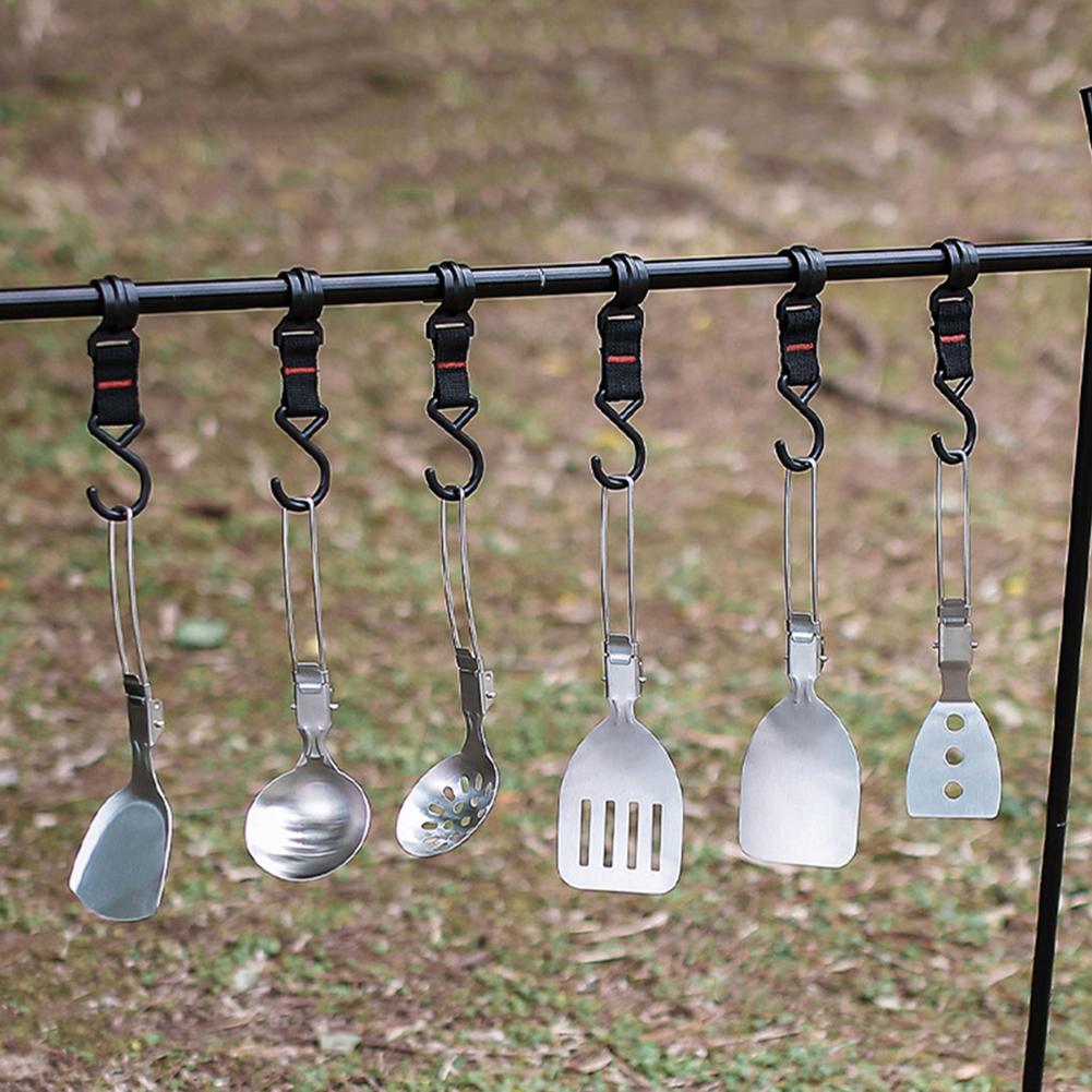 Folding Outdoor Cooking Set Strainer/Shovel Camp Cooking Utensil Set Travel Cooking Set Outdoor Camping Gear Cooking Accessories type b