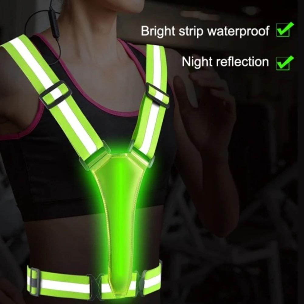 USB Rechargeable Glowing Reflector Vest Waterproof High Visibility Vest New LED Running Vest