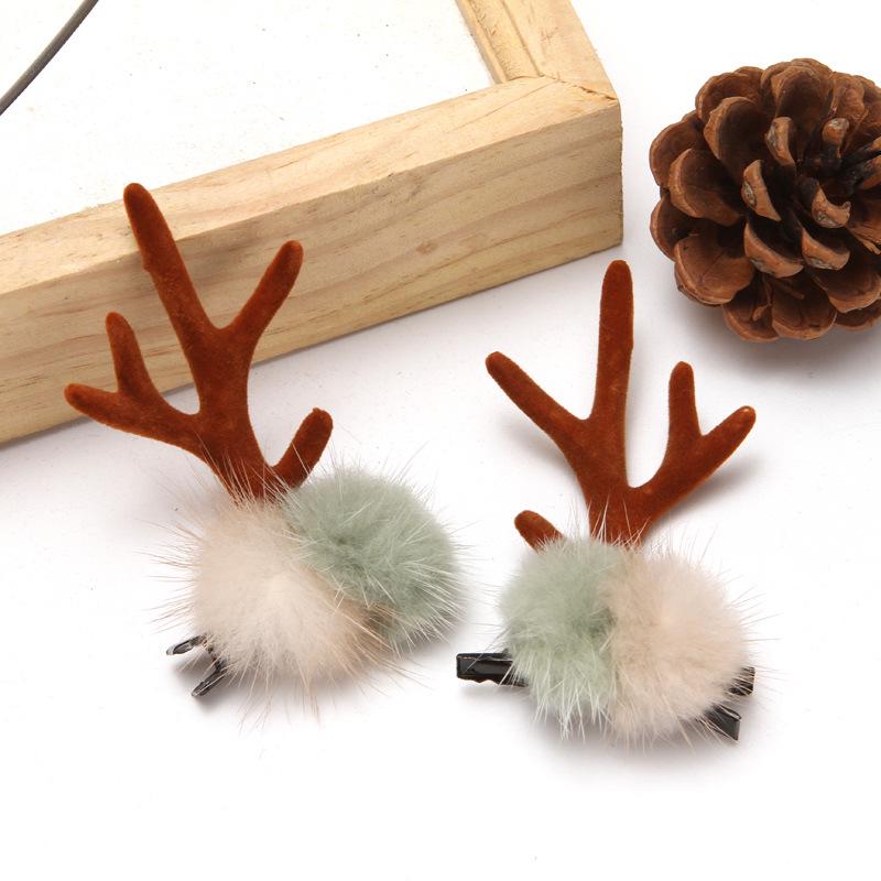 Christmas Reindeer Antler Hair Clips - Festive Elk Headwear Accessories