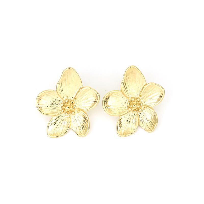 Stainless Steel Earrings European and American Jewelry 18K Gold Stud Earrings Real Gold Electroplated Versatile Ear Jewelry