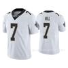 NFL New Orleans Saints 7 Taysom Hill Football Jersey Mens White Gold Lettering Sports Shirt