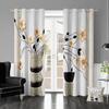 2pcs Floral Vase Pattern Curtains Decorative Window Drapes Window Treatments For Bedroom Living Room Home Decoration Room Decor