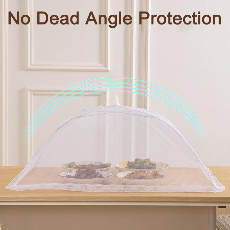 1pc White Square Folding Food Cover Outdoor and Indoor Dust-proof Anti-termite Fly-proof And Insect-proof Food Cover Tools