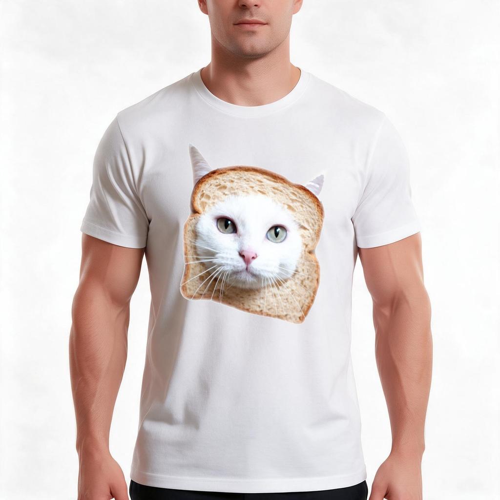Bread Cat Tshirt Summer Casual Cotton Tee Oversized Streetwear Tops Vintage Graphic Print Loose Fit Short Sleeve