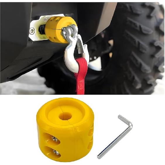 Car Rubber Winch Stopper For ATV UTV Truck, Cable Saver Hook Stopper Line For Synthetic Rope, Bump Shock Saver Dampener With Stainless Steel Screw