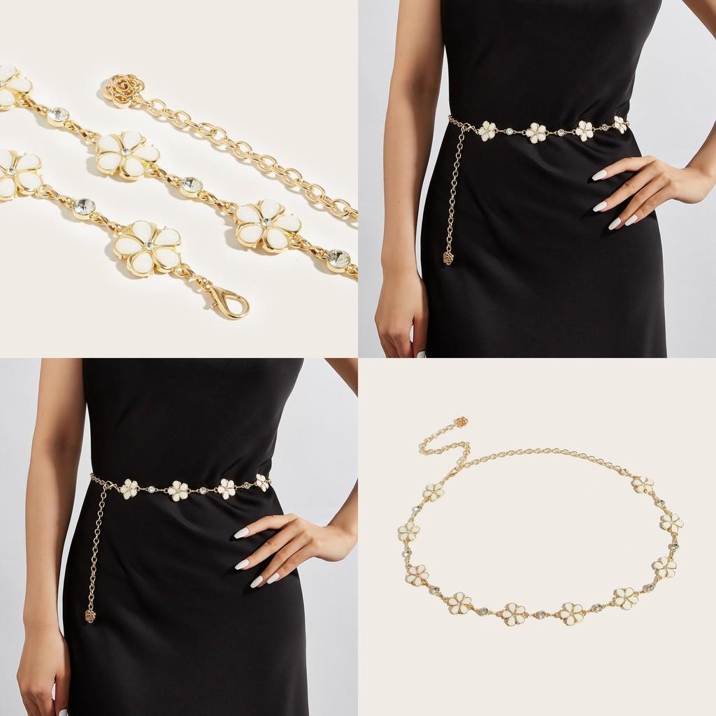 Summer Floral Metal Waist Chain Accessory For Womens Fashion