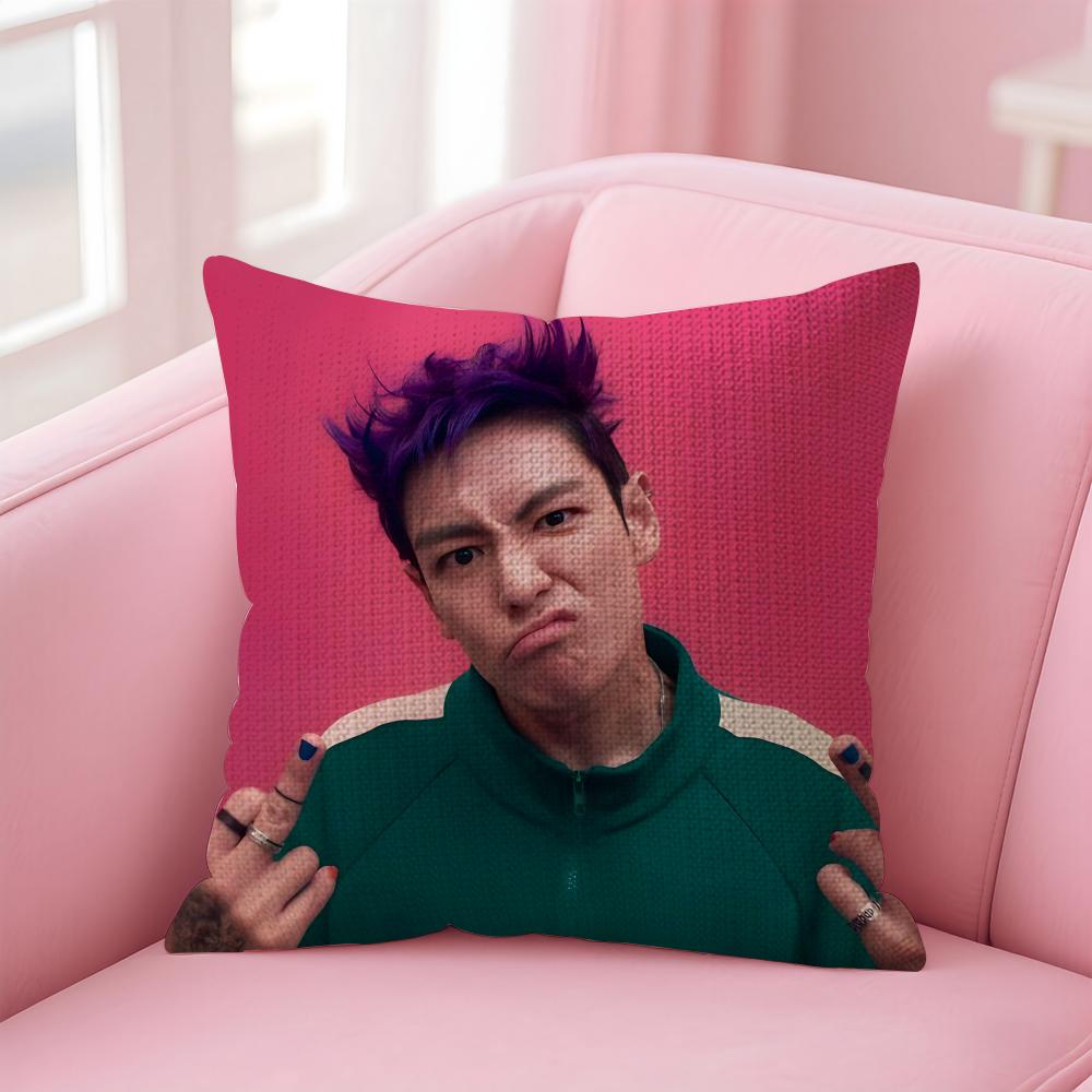 CChoi SeungG Hyun TTOP Cushion Cover Natural Linen Pillow Case DoubleSided Print Decorative Sofa Pillowcase Home Decor Gift