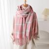Luxury Faux Cashmere Winter Warm Plaid Scarf Women Soft Shawls Designer Thick Wraps Poncho Unisex Pashmina Blanket Neckerchief