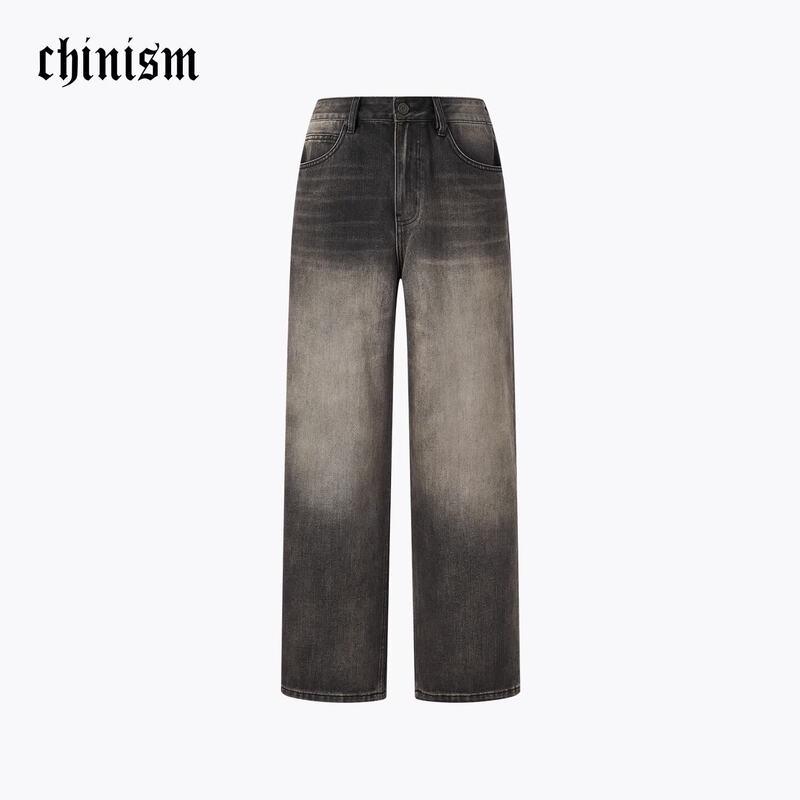 CHINISM Men s Washed Straight-Leg Denim Jeans L