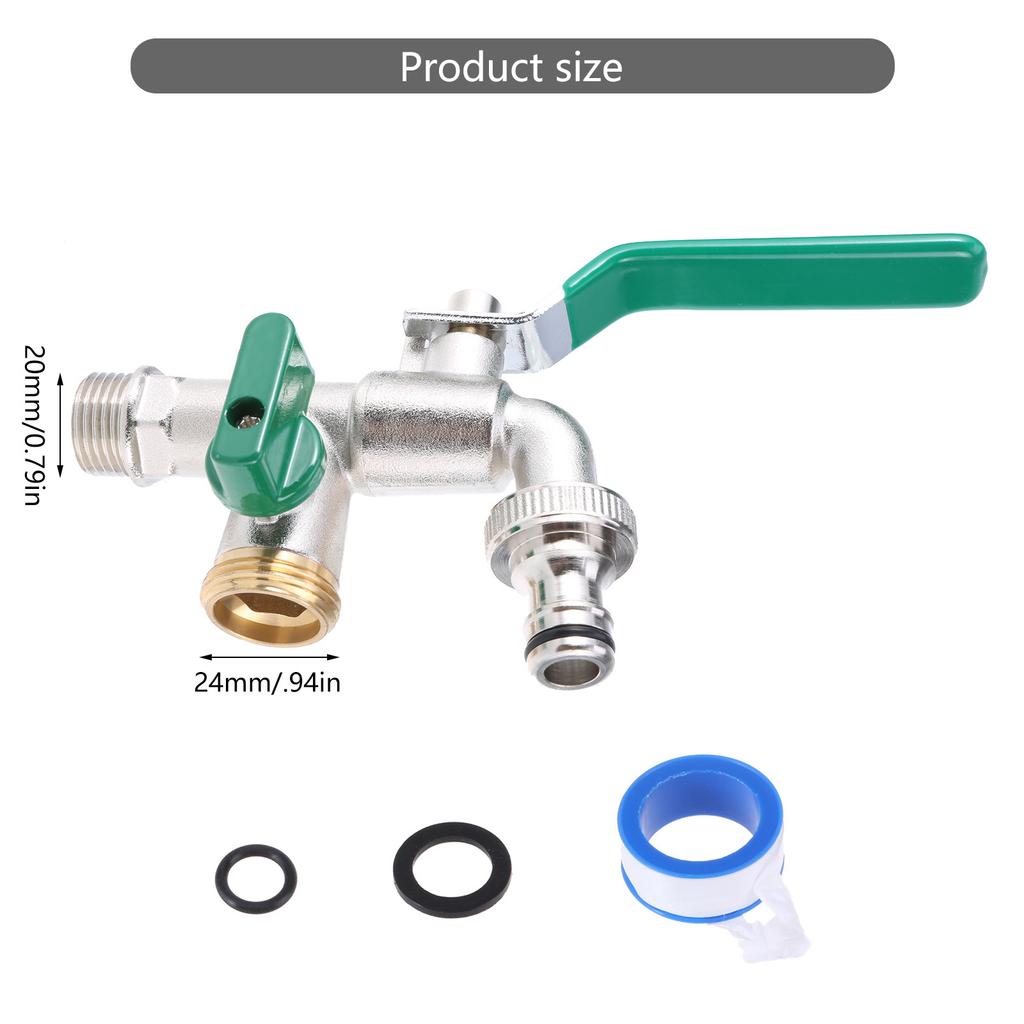 Industrial Garden Faucet with Hose Adapter Double Control Garden Hose Faucet Uprgades Suitable for Household & Industry