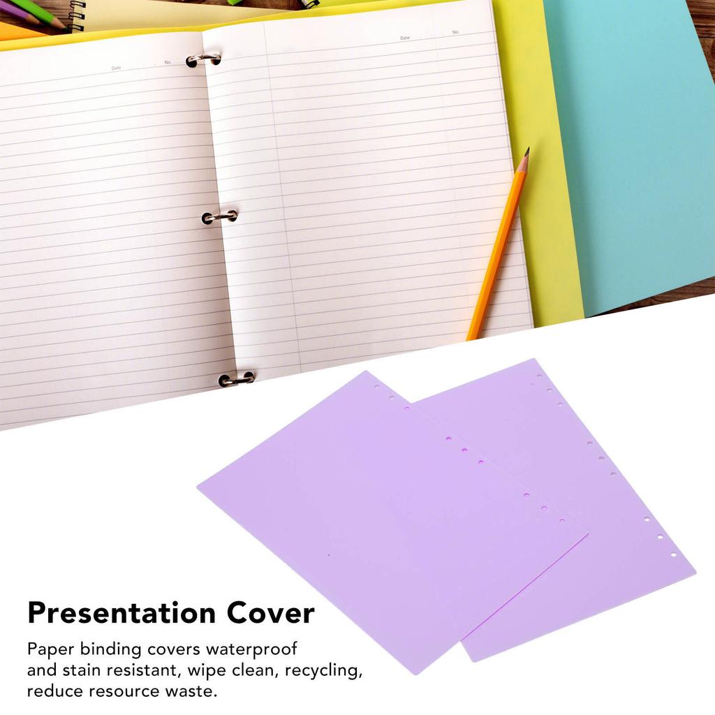 20pcs Binding Presentation Covers PP Plastic Frosted Waterproof Removable Paper Binding Covers for Documents