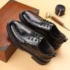 2024 Autumn and Winter New Men's Business Dress Leather Shoes Men's British Lace-up Single Shoes Hand-scratched Leather Shoes Men's 2326