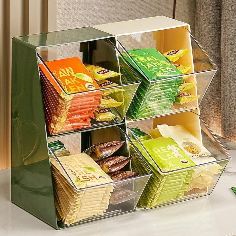 Tea Bag Organizer Drawer Rack Coffee Store Office Snack Storage Racks Portable Large U-shaped Non Occupying Stable Storage Box