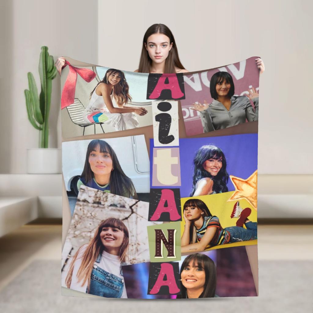 3D A-Aitana Blanket Spanish Singer Travel Office Flannel Throw Blanket For Couch Chair Sofa Bed Super Warm Bedspread Gift Idea