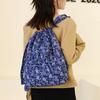 Versatile Floral Printed Drawstring Bag Waterproof Large Capacity Backpacks Sports Fold Portable Shopping Bag Teenage Girls