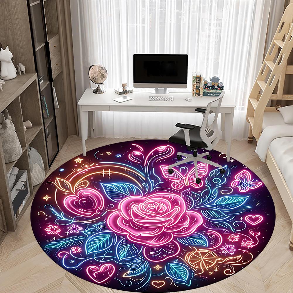 1 Stück Neon-Rosen-Stuhlteppich für das Büro, rutschfest, weich und langlebig, perfekt für das Büro yy260127147