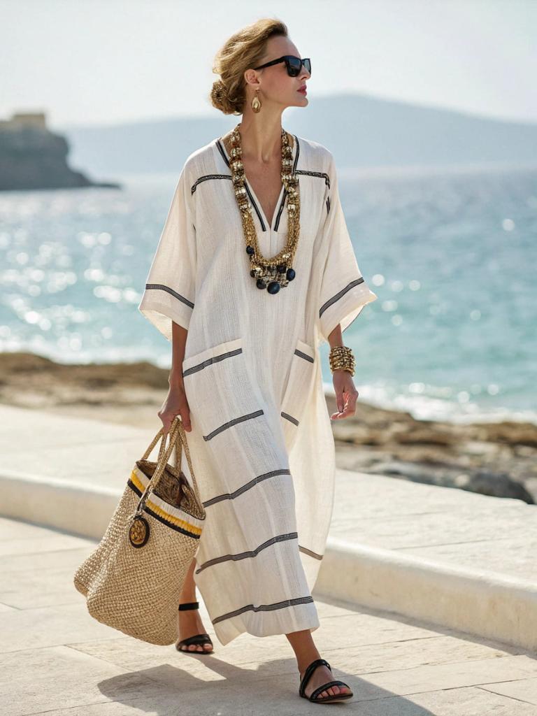 Women's Long Sleeve Boho Print Maxi Shirt Dress