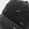 Unisex Large Brim Soft Top Baseball Cap Cute Dog Embroidery Duckbill Cap Retro Street Breathable Casual Headwear