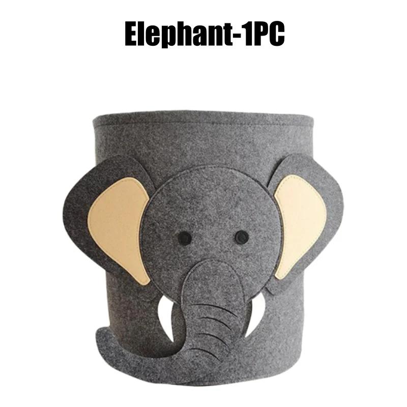 Adorable Cartoon Animal Felt Storage Bin Kids Toy Organizer Large Capacity Laundry Basket for Room Cloth Organizing Baskets