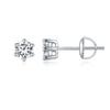 WOSTU Basic Wedding Crown Stud Earrings Solid 925 Sterling Silver Clear Cubic Zirconia Women Engagement Studs Earring 5-8 MM