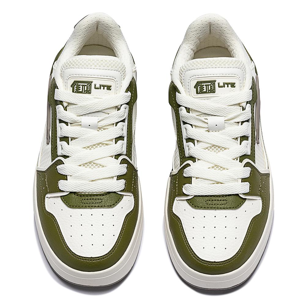 Anta Street Fun Lite Lifestyle Series Trendy Comfortable Slip Resistant Durable Low Top Skate Shoes Men Sneakers White Green 112518071R-5