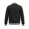 Men's Striped Color-Block Zip-up Baseball Jacket with Collar