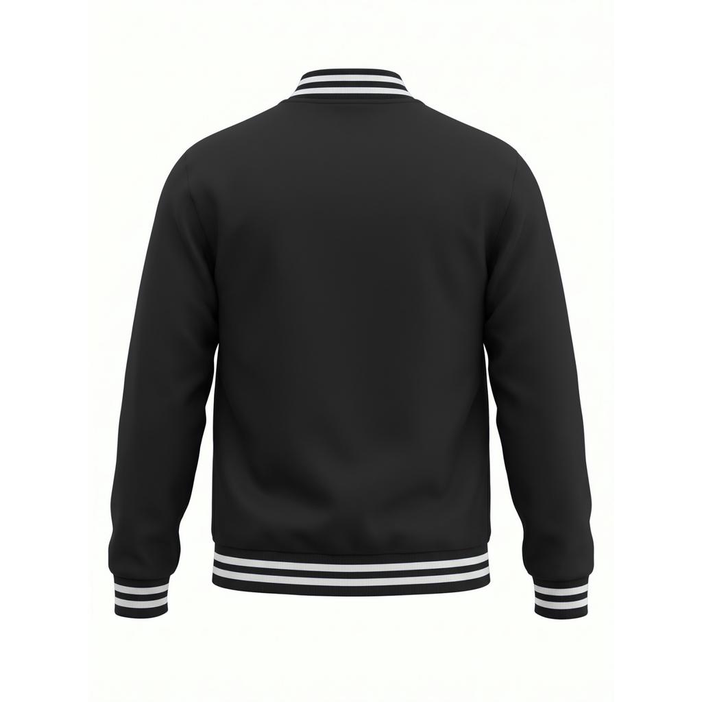 Men's Striped Color-Block Zip-up Baseball Jacket with Collar