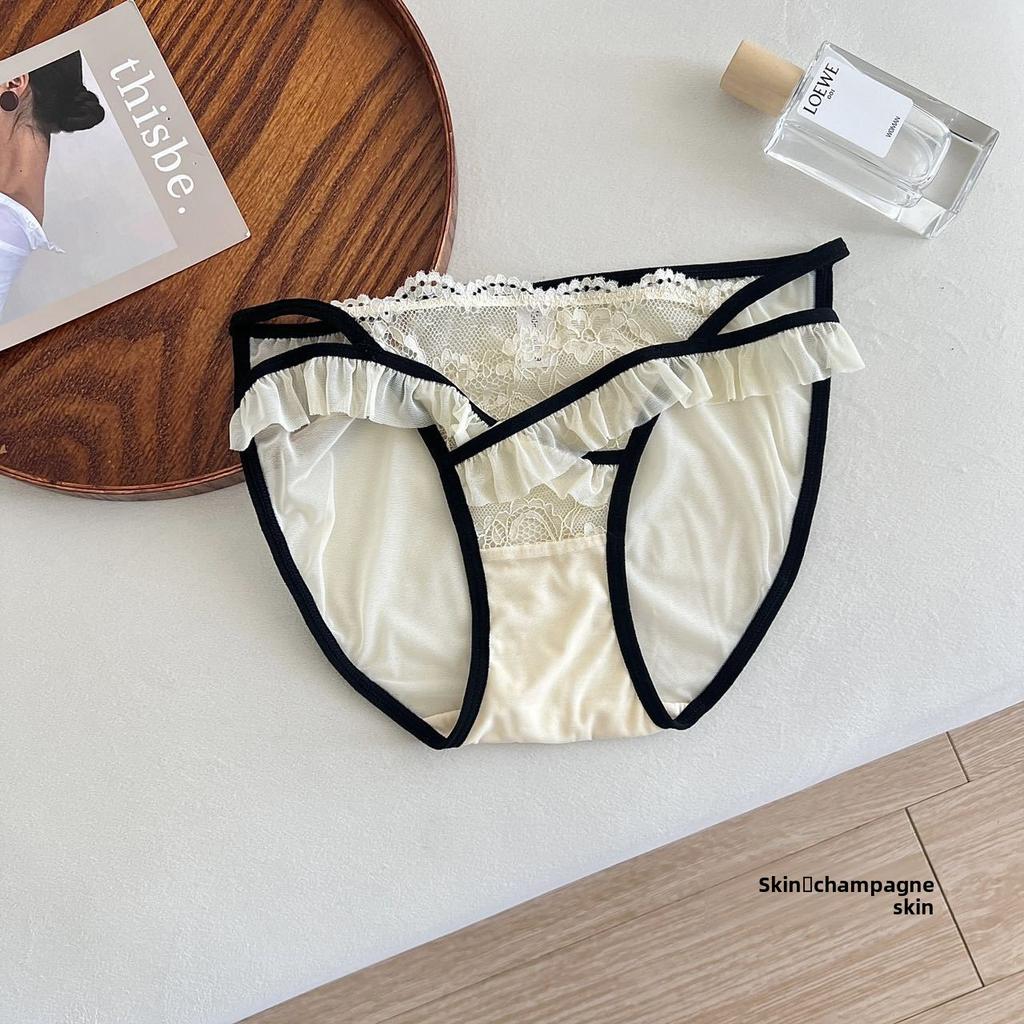 Ladies Summer Romantic Pure Desire Sexy Lace Pure Cotton Crotch Low Waist Triangle Briefs